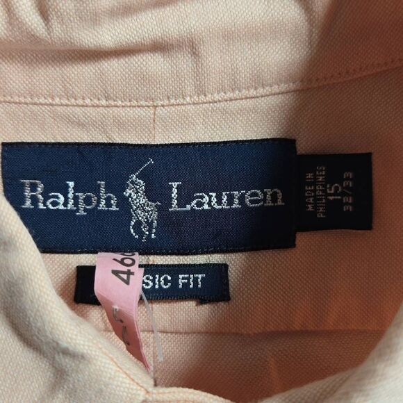 Polo Ralph Lauren Button Down Shirt 15 Classic Fit Pink - Picture 3 of 10